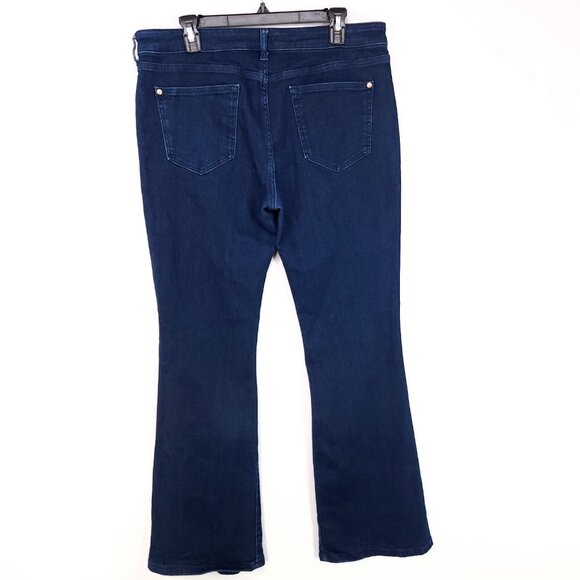 Anthropologie Pilcro Flare Jean Womens Size 33 Mid Rise Dark Wash 30 Inseam - Picture 2 of 13